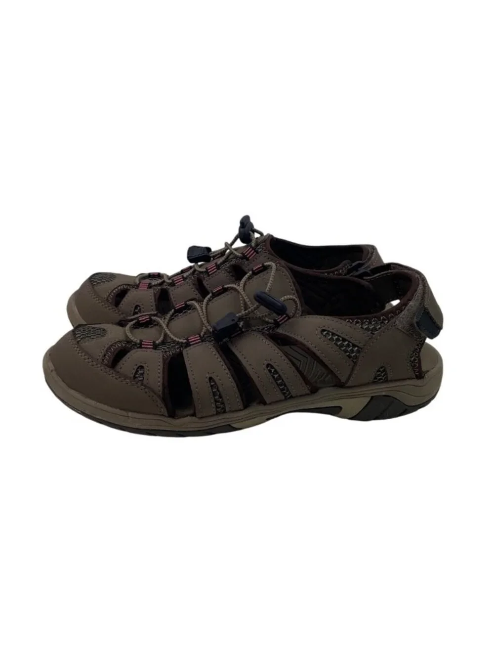 Eddie Bauer Blakely Fisherman Sandals Womens 8 Brown Leather Hiking Trail Shoes